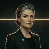 KI-generiertes Porträt der KI-Agentin Wilhelmine (Mediziner GlyxGreen)