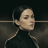 KI-generiertes Porträt der KI-Agentin Cosima (Musik-Prompt-Regie)