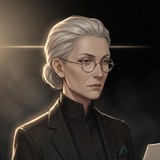 KI-generiertes Porträt der KI-Agentin Adelheid (Noten-Lektorat)