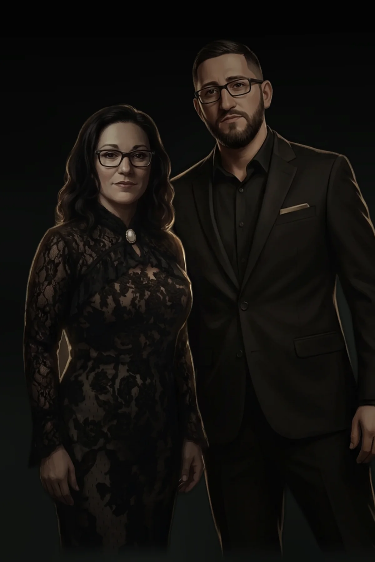Illustriertes Porträt von Manuela und Sebastian Paust